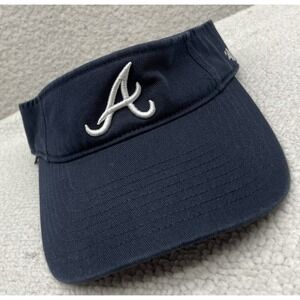 '47 Brand Atlanta Braves Visor Mens Navy Blue Baseball MLB OSFM Hook Loop